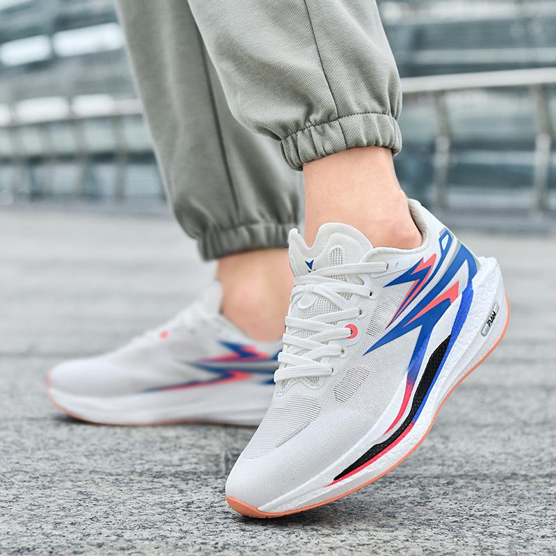 (New)Professional Carbon Plate Marathon Shock Absorption Soft Sole Running Shoes| Men'S Sports Shoes with Upper and Rubber Sole, Low Top Design, All-Season