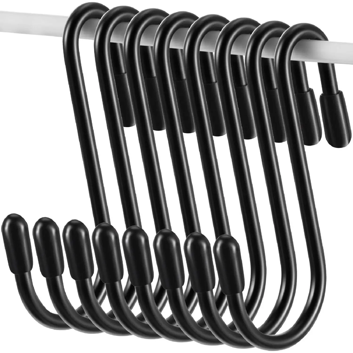 36 count Black S Hooks for  2.4 Inch Heavy Duty S Shaped Hook Rack Metal Non Slip Hanger for Christmas Tree Stocking Kitchen Pot Utensils Closet Wire Bathroom Bedroom Pan Bag Towel