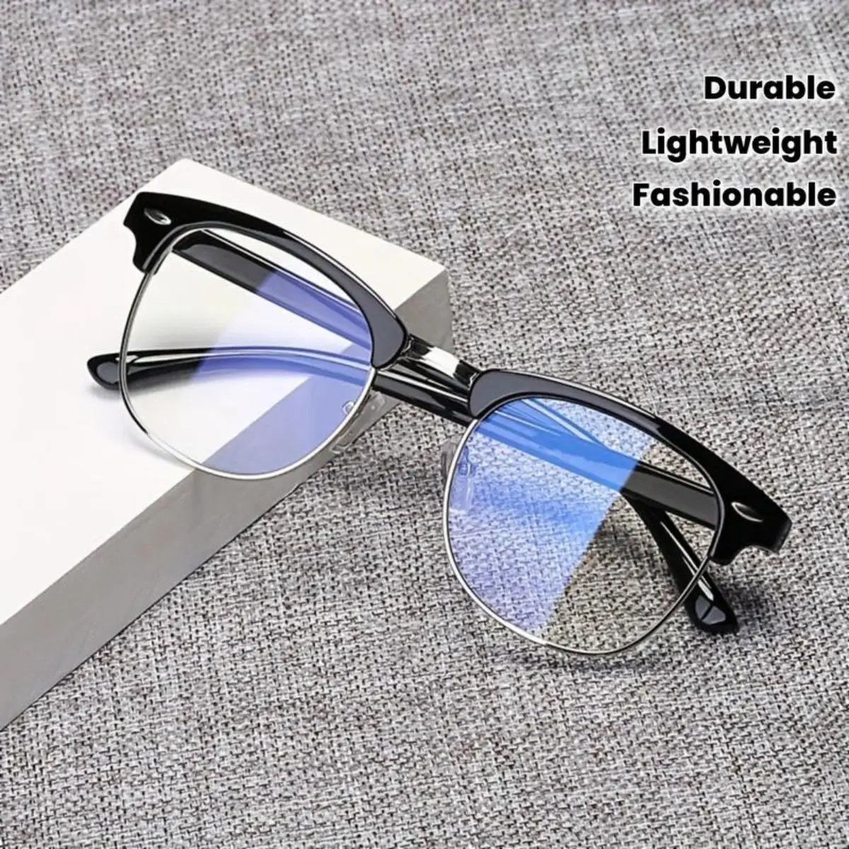Unisex Anti-Blue Light Sports Eyewear, Lightweight Metal Frame Glasses with Eye Strain Relief, 2000 Minimalist Style for Screen Work, Gaming