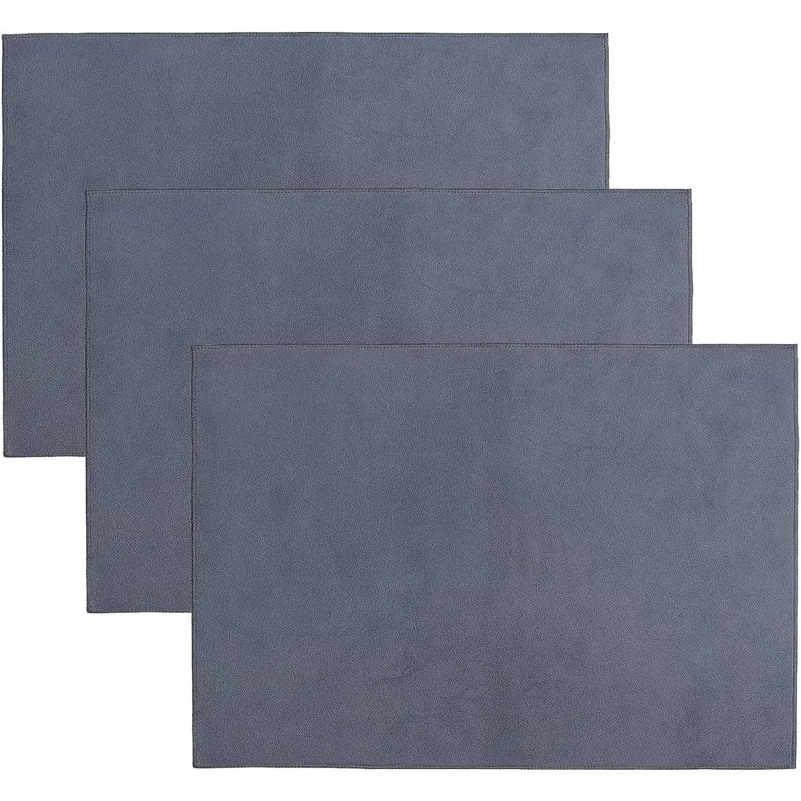 Grey Suede Microfiber  Cleaning Cloths, 500GSM Non-Scratch Absorbent Suede Drying Towels for  Washing Detailing Glass Window Polishing Wipes,  Washable Cleaning Towels (3PCS)