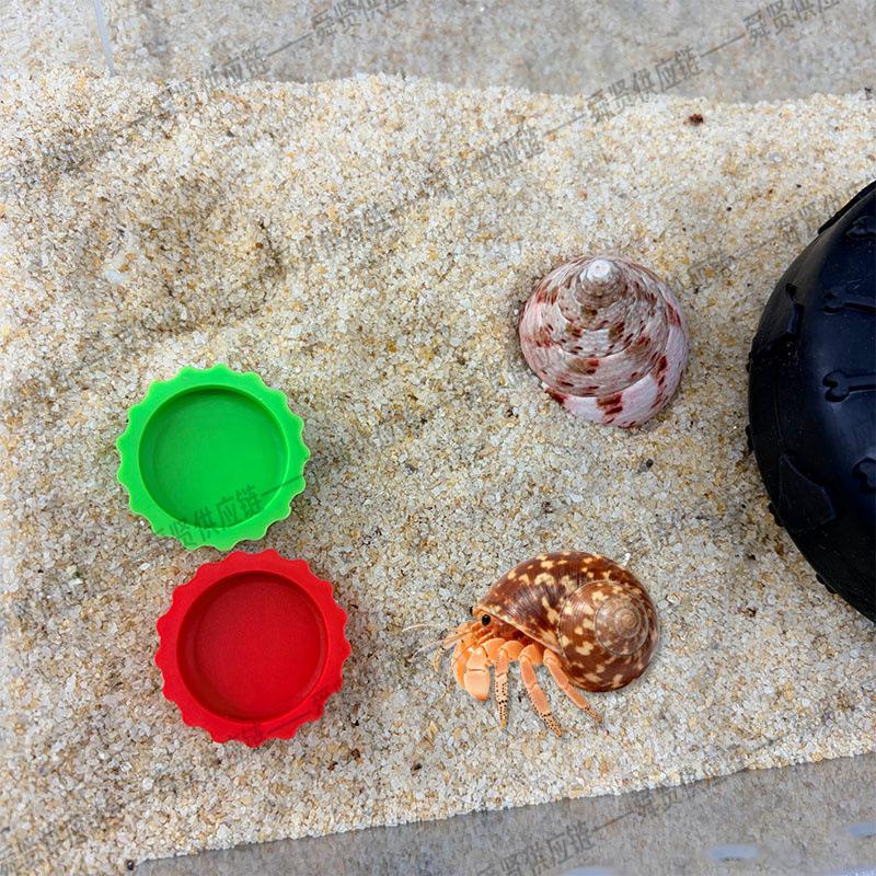 Hermit Crab Pet Kit: Pink Tower Shell, Tire Swing, Feeding/Water Lids for Reptile Habitat Accessories, Pet-Safe Durable Materials, 4-in-1 Set