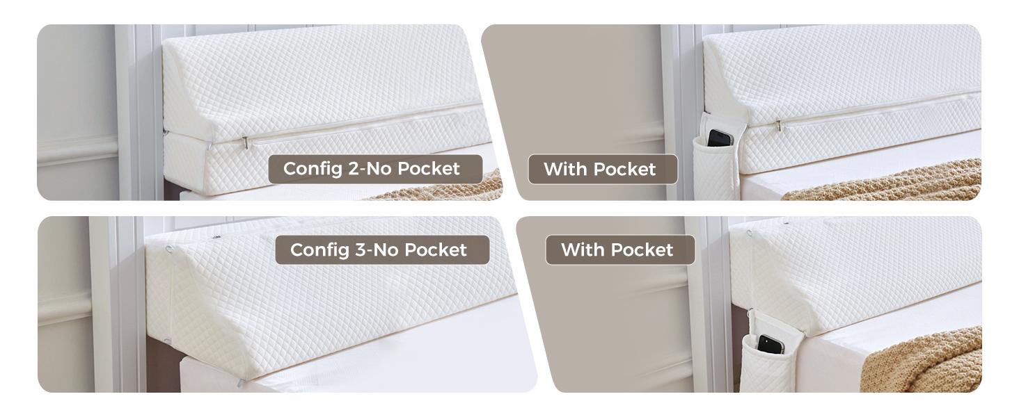 Bed Wedge Gap Filler King Size, Wedge Pillow for Headboard Gap, Foldable Mattress Gap Filler Close The Gap (0–7") Between Headboard and Mattress, Bed Crack Pillow, 76*10*6 in, White