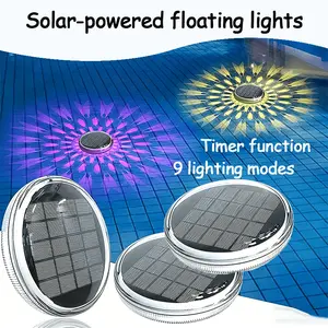 Rechargeable Floating Light Powered by Solar Energy (3 Pack), Designed for Pools, Featuring 9 Lighting Modes, A Timer Function, And an IP67 Protection Rating, Ideal for Above-Ground Pools, Bathrooms, Bathtubs, Pool Parties, And Festive Decorations