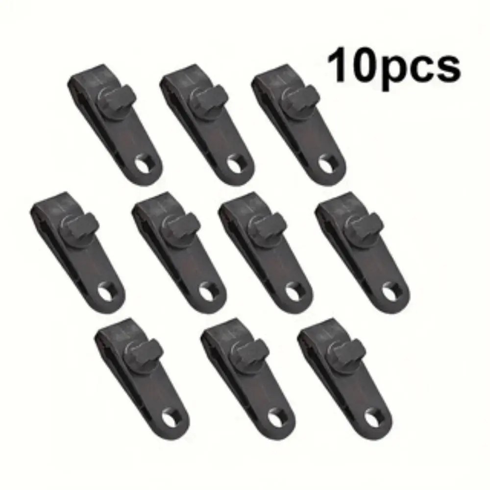 10 Pack Heavy-Duty Tarp Clips, Compact Tent Fasteners with Built-in Buckle, 82x26mm Wear-Resistant Gear for Hiking/Camping, Easy Install, Firm Grip, Outdoor Setups