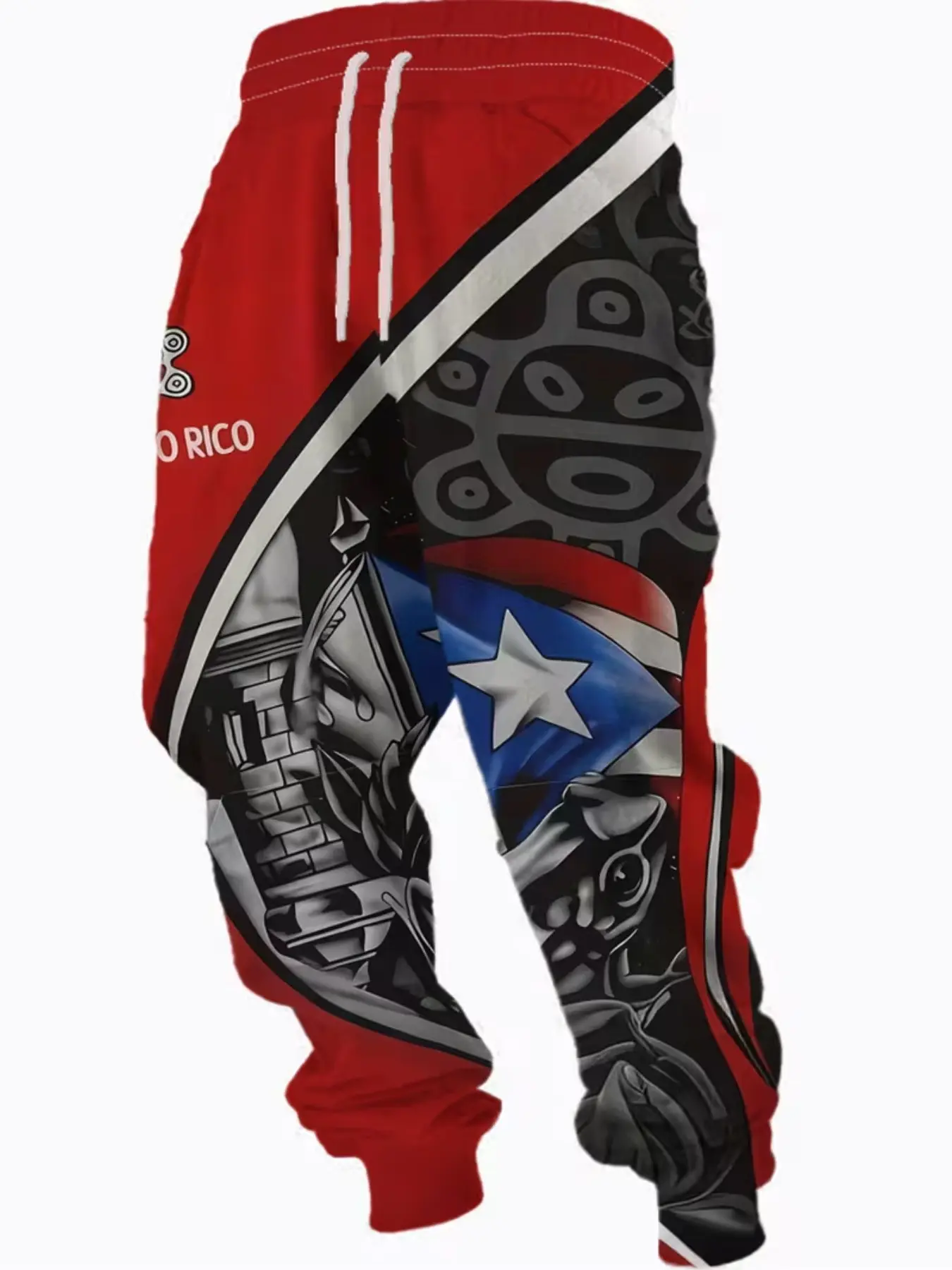 Men's Long Pants with Digital Print, Flag and Frog Art Design, Casual Fitted Trousers, Perfect for Dates and Gifts, All Seasons Wear