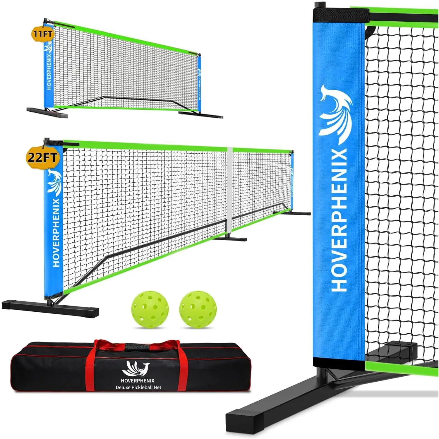 Pickleball Net - 22FT Full Size Net with Carry Bag for Driveway| Regulation Size Net, All-Weather Sturdy Steel Frame, Easy Setup Indoor & Outdoor Use, for All Ages Training and Practice