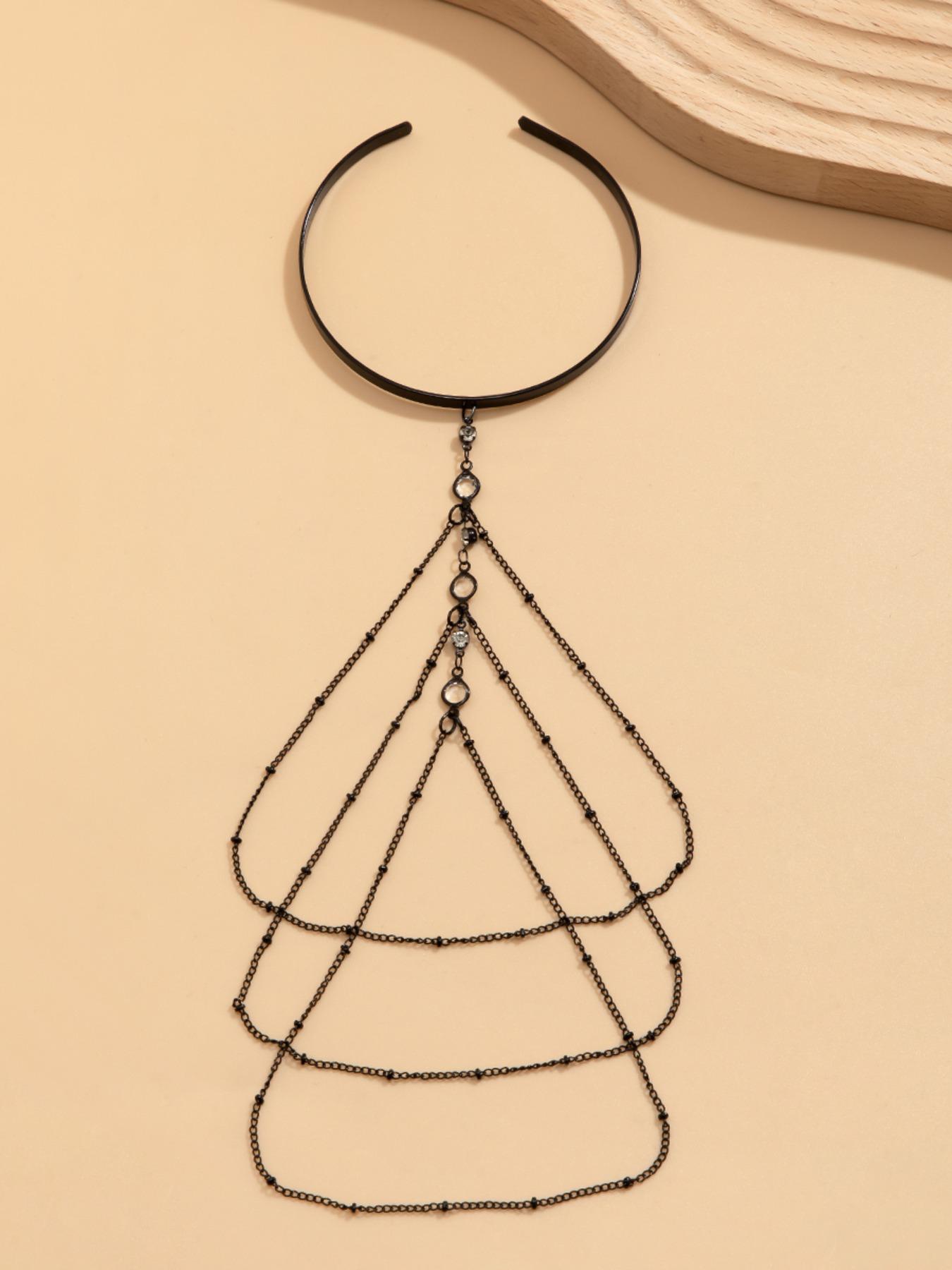 Women's Artificial Crystal & Chain Decor Arm Cuff, Fashionable Body Jewelry for Party, Daily Clothing Decor, Trendy All-match & Exquisite for Birthday Gift, Body Jewellery, Chic Body Jewelry