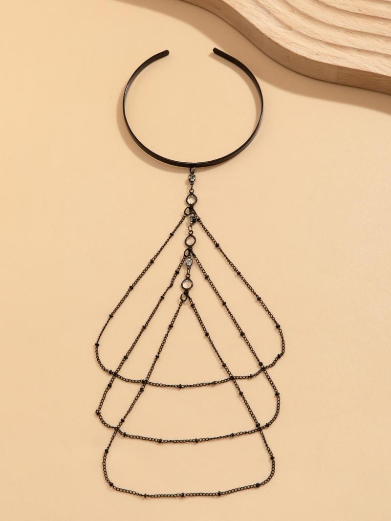 Women's Artificial Crystal & Chain Decor Arm Cuff, Fashionable Body Jewelry for Party, Daily Clothing Decor, Trendy All-match & Exquisite for Birthday Gift, Body Jewellery, Chic Body Jewelry