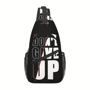 Crossbody Chest Bag Hiking Backpack Never Give Up Shoulder Bag Foldable Large Capacity Stylish and Durable Can be used for shopping, work, leisure travel Beach Bag Fishing Backpack Travel Accessories Essential Backpack Suitable for School Christmas Gift