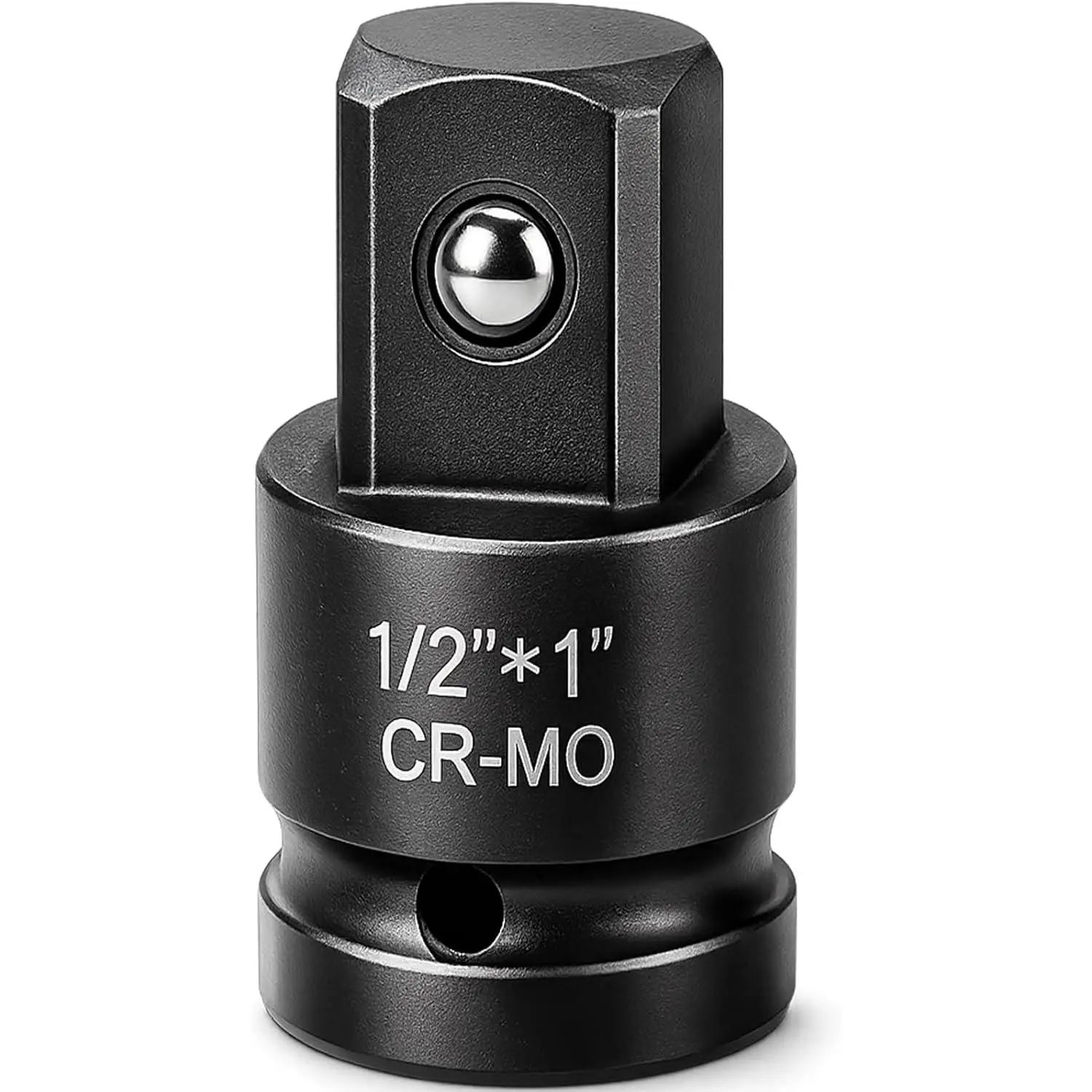 CR-MO (Chromium-Molybdenum) Steel Socket Adapter Reducer, 1/2" Female to 1" Male Heat-Treated Ball Lock Drive Converter, Secure Connection for High Torque Jobs, Ratchets/Wrenches & Maintenance Work