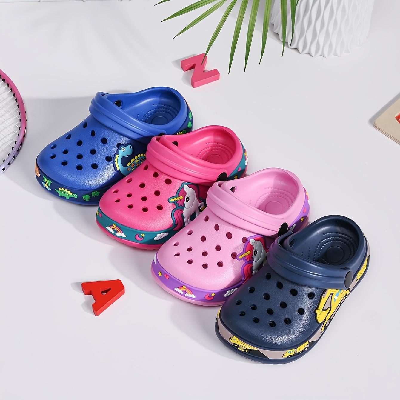 Cute Cartoon Kids' Slippers |     Refreshing & Breathable Lightweight & Wear-Resistant EVA Clogs for Boys and Girls, Summer Sandals, Fashionable & Versatile, Hollow Design, Slip-On Closure