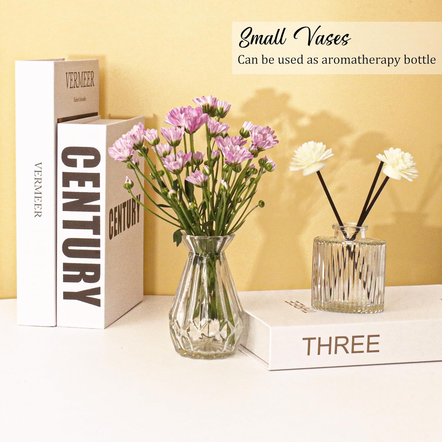 36 count Bud Vases Set SmallGlass Bottles Clear Bud Vases in Bulk Multiple Shape Cute Glass Vases for Rustic Wedding Centerpieces Table Decorations andDecor(Clear)