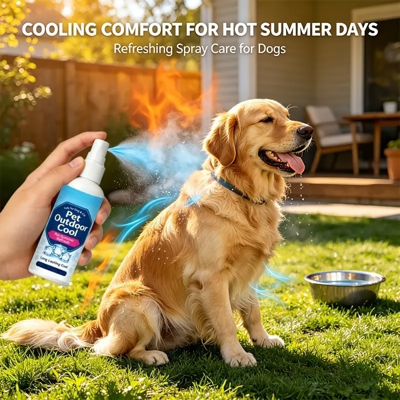 Summer Pet Refreshing Cool Spray Mist for All Breeds Pets Creates Comfortable Body Feeling Light Fragrance Formula Easy Application Suitable for Indoor Rest Home Use Puppy Kitten Daily Care Supplies