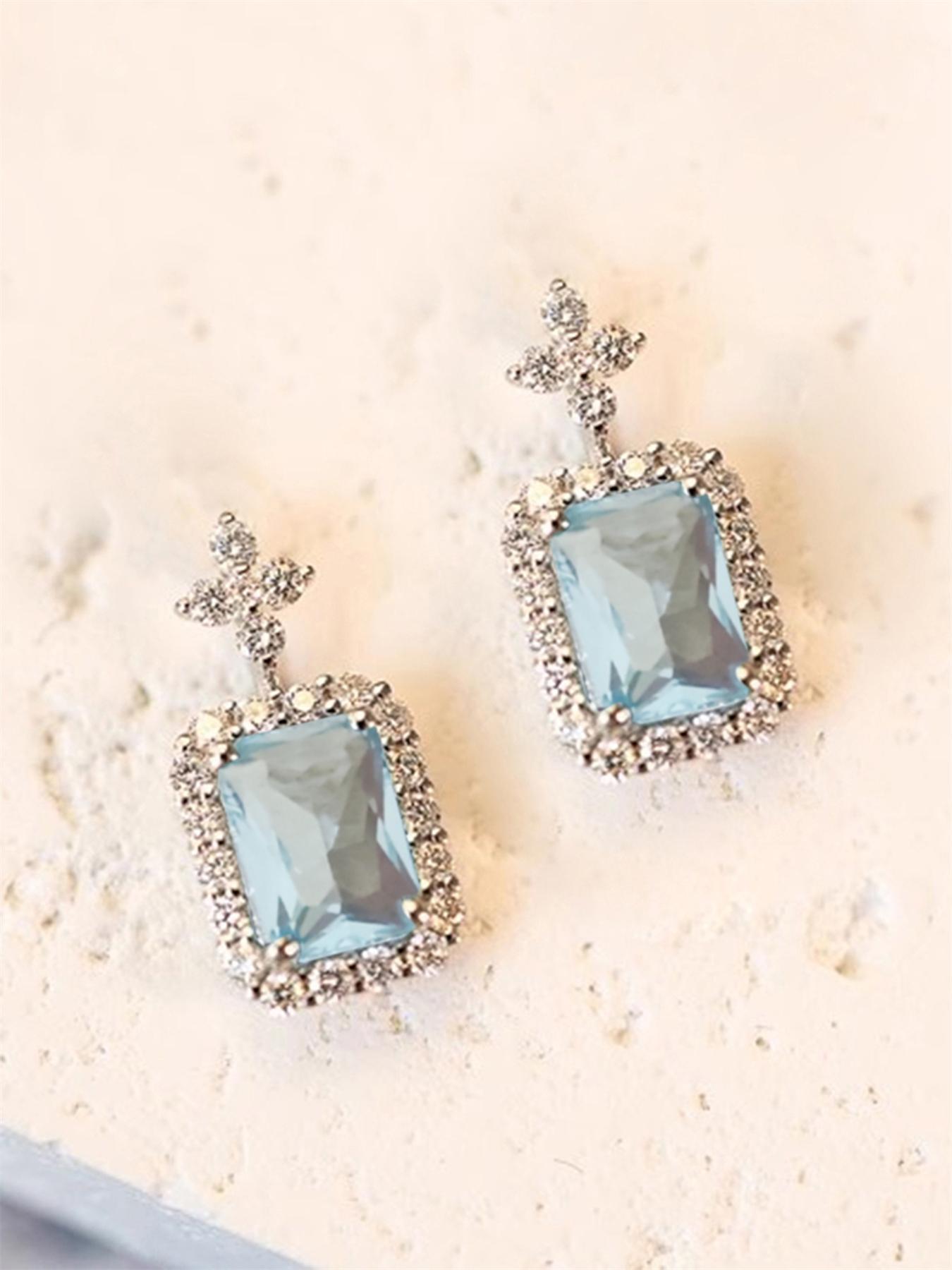 2024 New Style Artificial Zircon Decor Dangle Earrings, Statement Earrings, Elegant Jewelry for Women, Trendy All-match & Exquisite Jewelry for Birthday Gift, Dainty Gift for Your Love