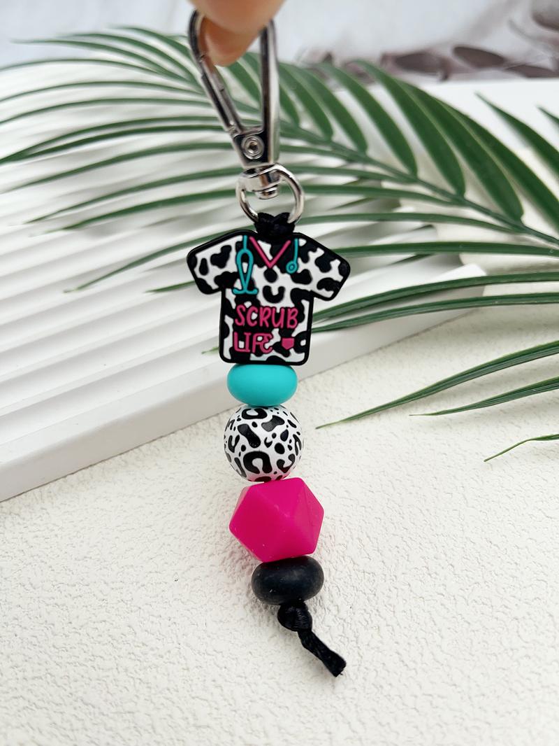 Cute Beaded Design Keychain, Novelty Keychain for Women & Men, Fashion Accessories for Daily Bag, Key Decor, Thoughtful Gifts for Healthcare Workers, Handmade Keychain