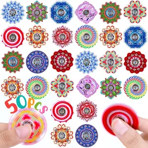 50 Pack Mini Fidget Spinner Toys – Sensory Fidgets for Kids & Adults with Autism ADHD, Stress Relief, Classroom Prizes, Party Favors, Pinata Stuffers