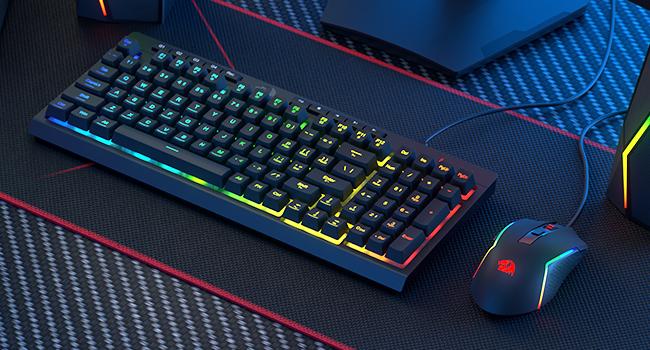 Redragon S141 Gaming Keyboard & Mouse Combo - 98 Keys K515 Wired RGB Membrane Keyboard with 10000 DPI, Ideal for Gaming and Office Work