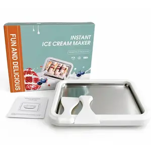 Instant Ice Cream Maker, Rolled Ice Cream Maker, Ice Cream Machine, Food Grade Stainless Steel Soft Serve Ice Cream Roll Machine, Perfect for Frozen Yogurt, Homemade Dessert, Home Use – White
