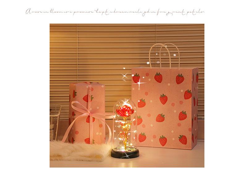 A Thoughtful Gift Everlasting Flowers A Creative Gold-Leaf Artificial  Bouquet With A Medium-Sized Lampshade, Warm Light Gift Box, A Luminous Acrylic Night Light For Bedroom , A Keepsake, Holiday Gift, Mother'S Day Gift Eternal Glass Roses Sympathy Great