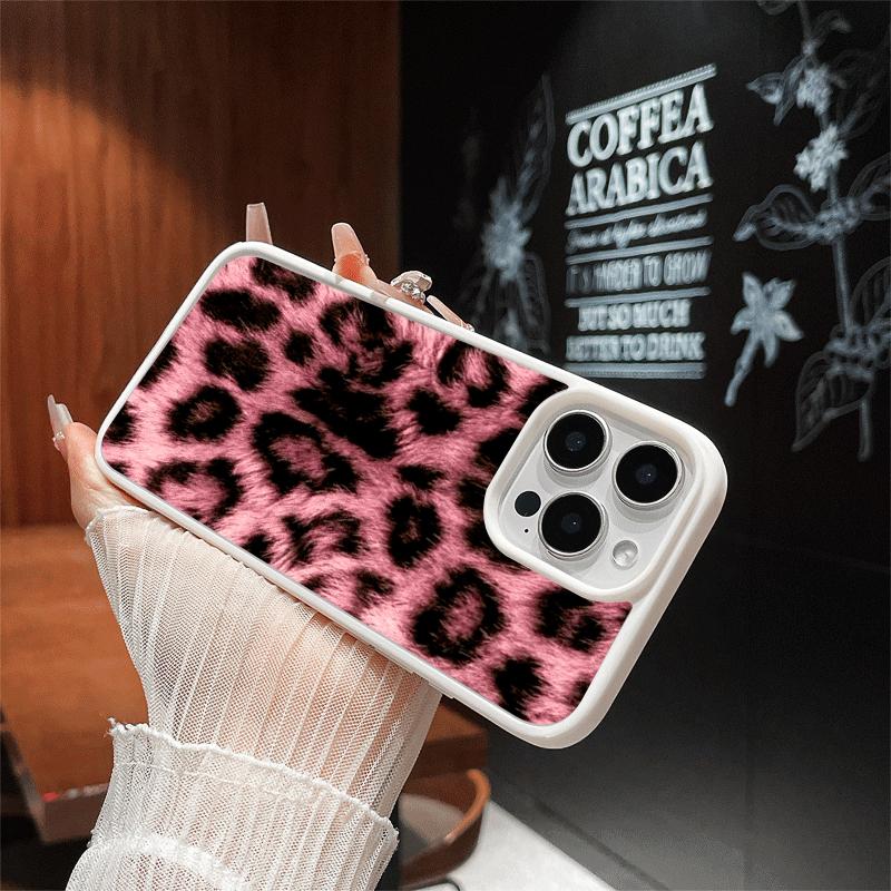 Original Design Magnetic Compatible Case for iPhone 17 Pro Max / 16 / 15 / 14 / 13 / 12 / 11 / XS / XR – Trendy Pink Leopard Fur Print | Stylish Rugged Scratch-Resistant Silicone Cover