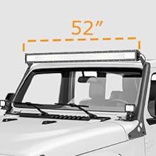 Nilight 52 Inch LightBar and Light Pods Windshield Frame A-Pillar Mounts for 2018 2019 2020 2021 2022 2023 2024 Jeep Wrangler JL/JLU Gladiator JT
