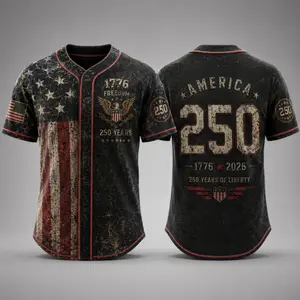 America 250th Anniversary Baseball Jersey, USA Jersey, 1776 2026 Patriotic Shirt, 4th of July Gift, Freedom Jersey Comfortable to wear, a must-have for game days and holidays