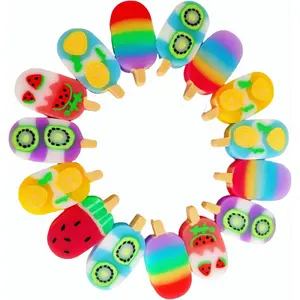 24PCS Big Ice Cream Erasers - Cute Fun Bulk Erasers for Kids, Back to School Party Gifts