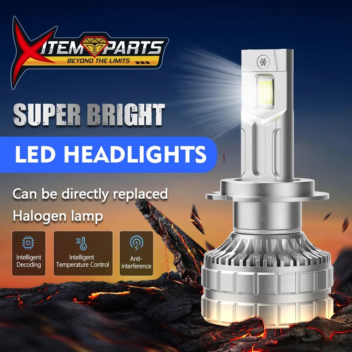 2pcs High-Performance LED Car Headlights, 20,000 Lumens, 170w Pair, H4/h7 Models, Dual Copper Heat Dissipation, Error-Free, No Flicker，Double Copper Tube LED Headlight，LED modification for vehicle headlights