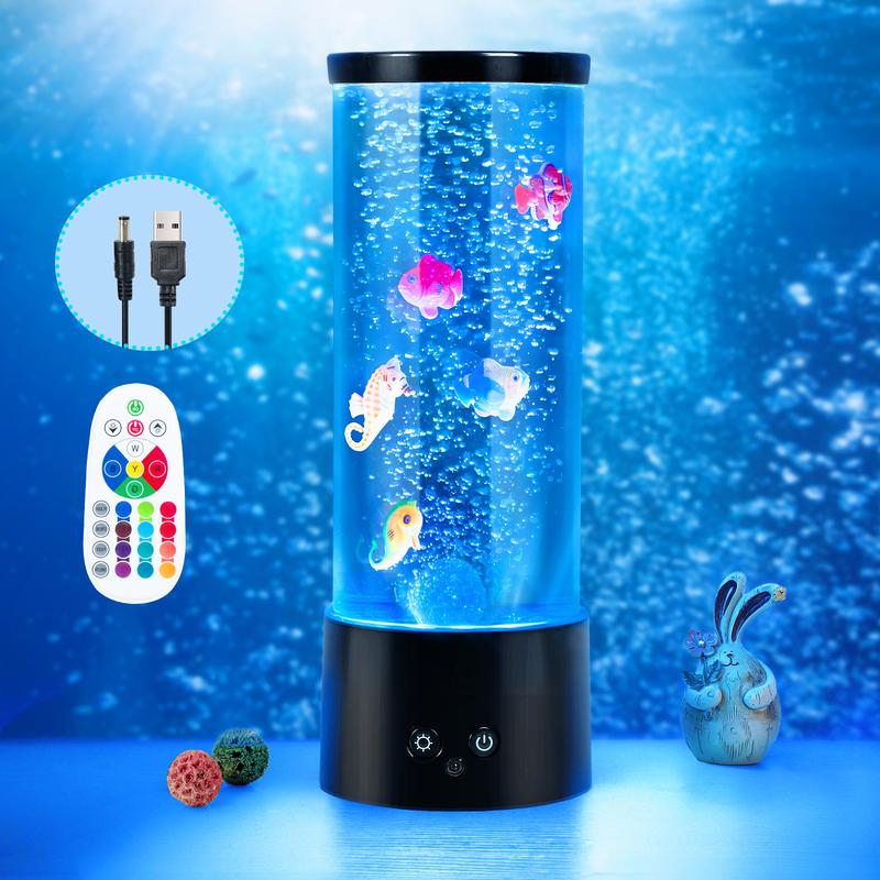 ( Not Included) Bubble Fish Aquarium Lamp with Control, RGB Color-Changing LED Fish Tank Night Light, 4 Modes & Sensory Calming Mood Light for Bedside, for, for /s – ( Not Included) Bubble Fish Aquarium Lamp with Control, RGB Color-Changing LED Fish Tank Night Light, 4 Modes & Sensory Calming Mood Light for Bedside, for, for /s –