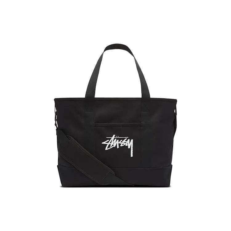 Nike x Stussy Cotton Beach Tote Bag with Zip Closure for Men and Women – Black