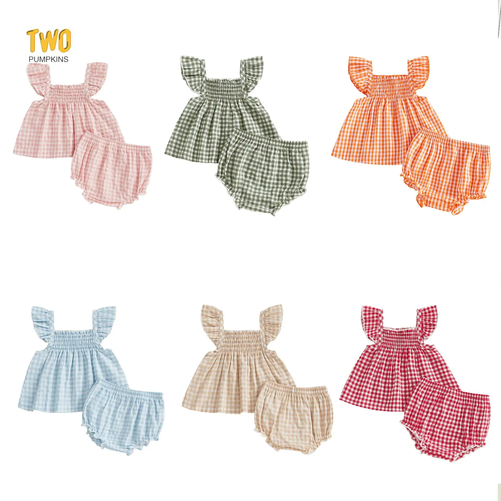Baby Girl Summer Clothes Cute Ruffle Tops Dress Shorts Outfits Set Infant Toddler Shirt Bloomers Princess Outfit