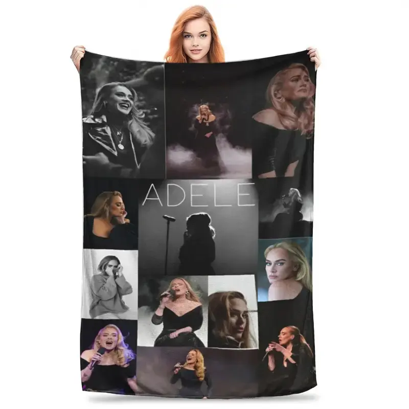 Adele Singer Music Blanket Fleece  Comfortable Lightweight Thin Throw Blankets for Bedding Bedspread