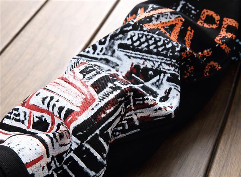 Street style design, light luxury couple jeans, elastic casual pants, printed straight leg pants, street fashion