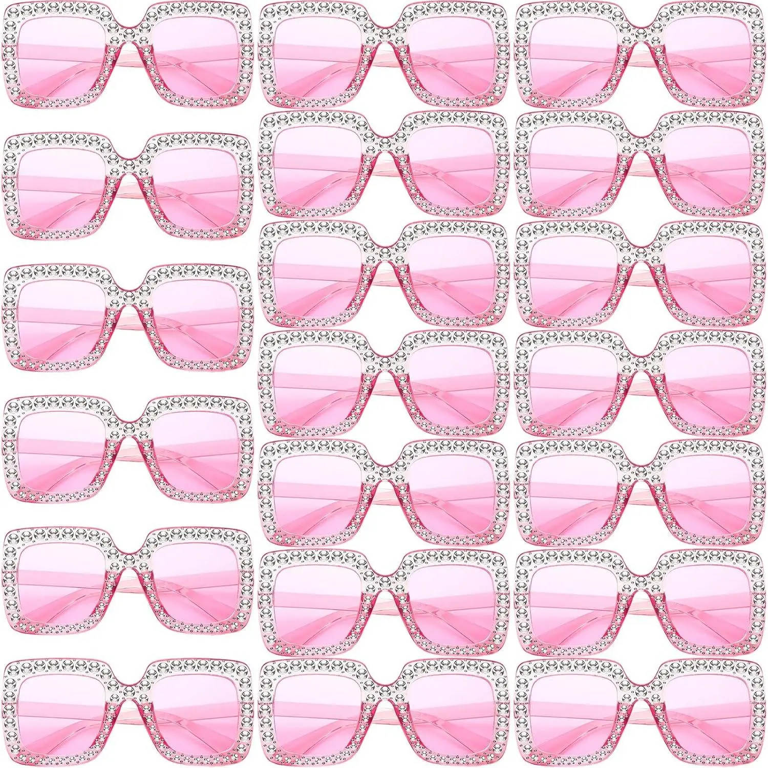 Rhinestone Sunglasses Bling  Sunglasses 70s Glitter Disco Glasses Retro Glasses for Women Girls