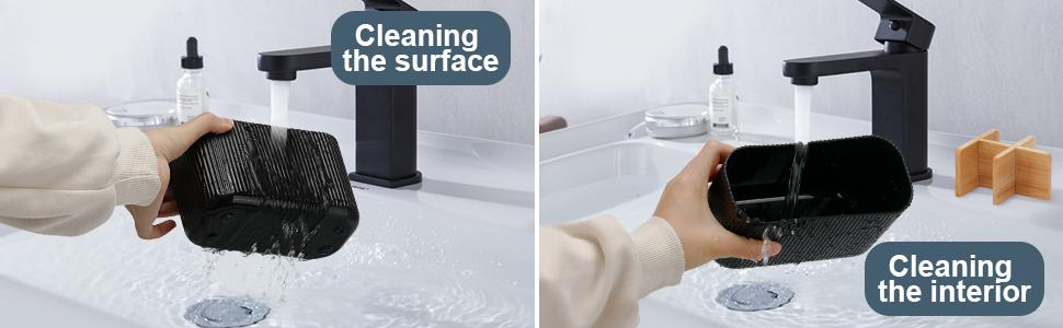 en countertop accessory storage, marble toothbrush storage