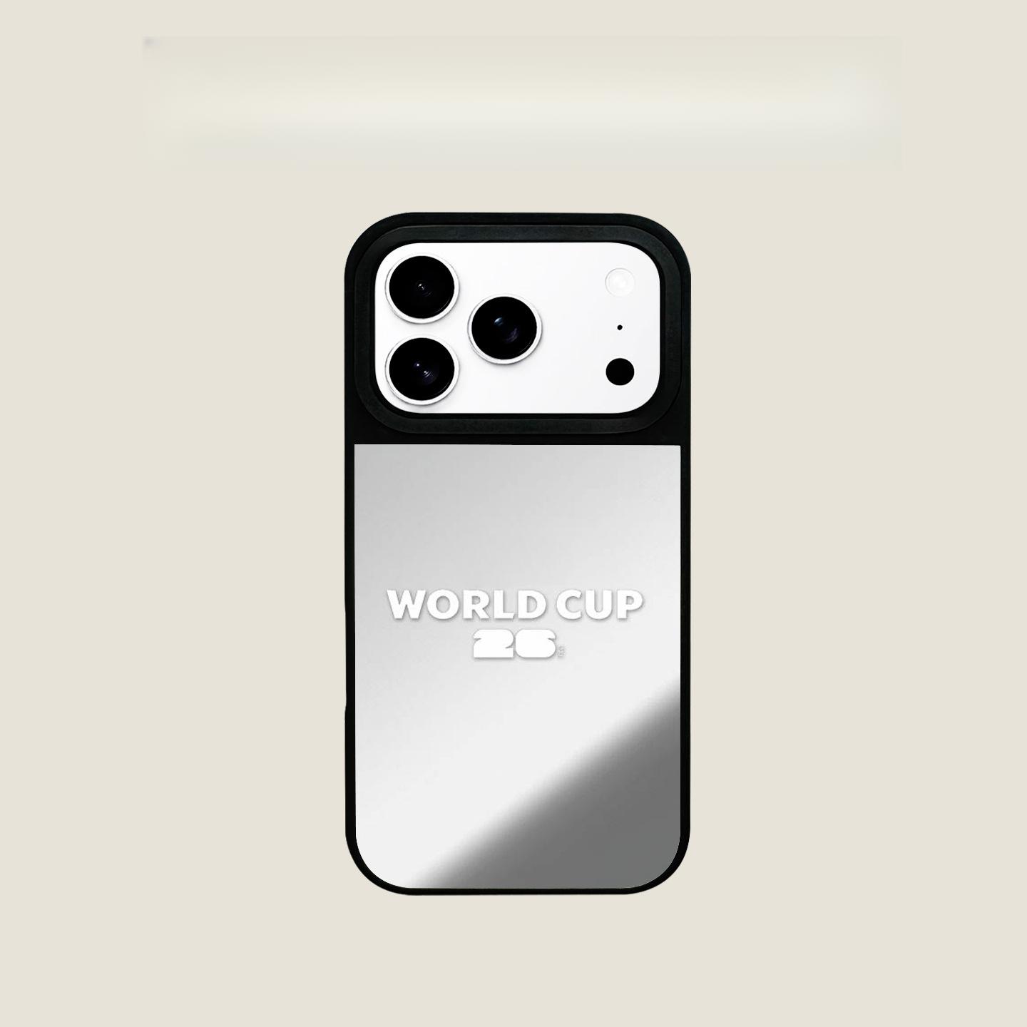 World Cup-themed iPhone 17 Pro Max phone case, magnetic, for Apple 16/15/14, silver frame, soft case