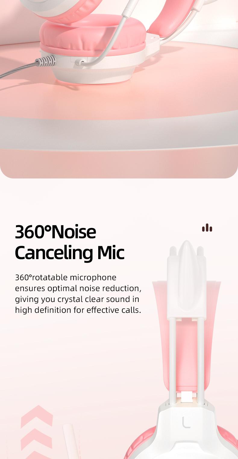 G35 High-Value RGB Gaming Headset with Cute Cat Ear Design, Wired Over-Ear Headphones for PC & Console Games, Multi-Scene Use, PC Gaming Accessories