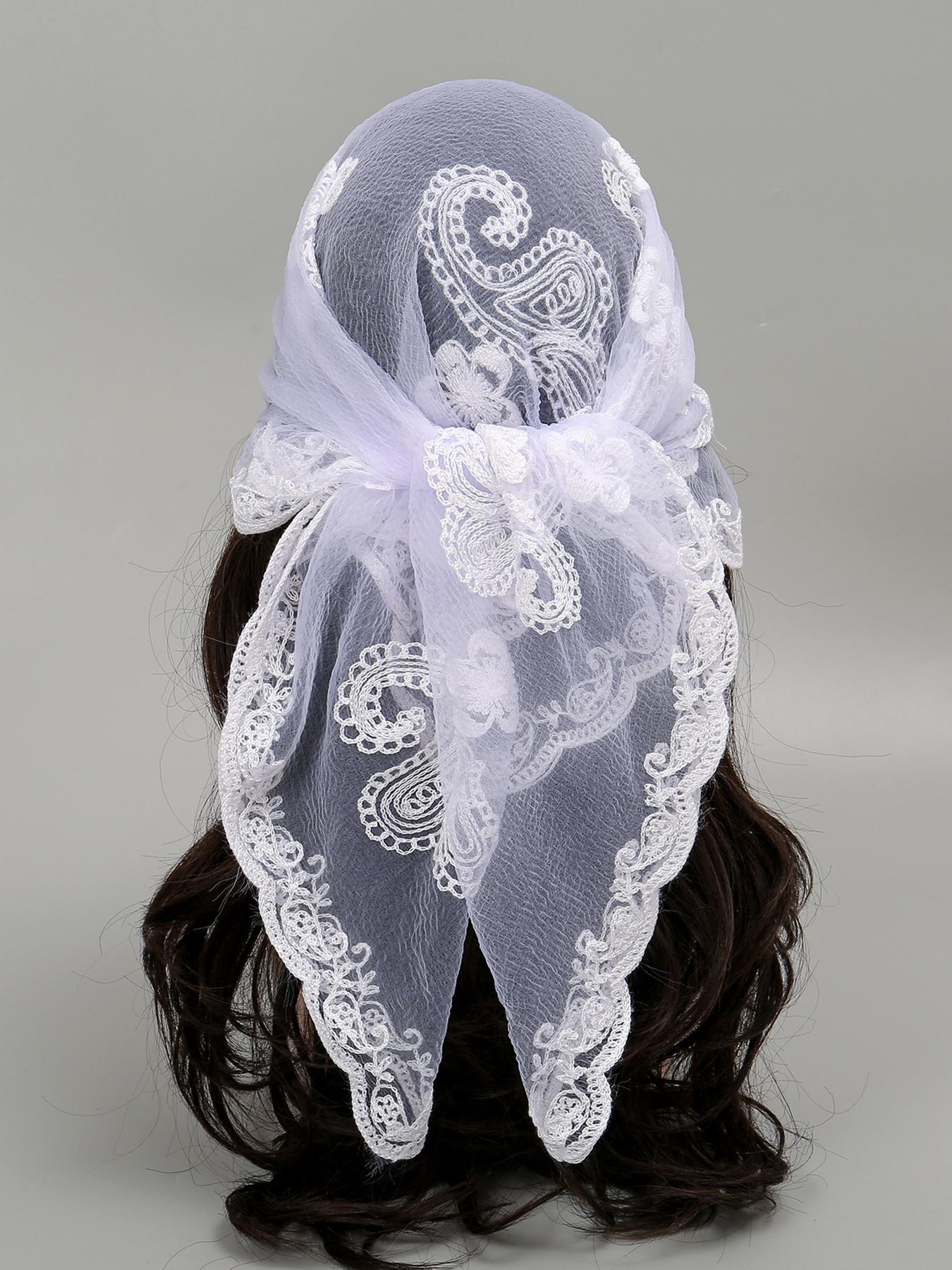 Women's Paisley Print Lace Scarf, 2024 New Style Fashionable Multi-function Scarf for Party, Daily Clothing Decor, Trendy All-match Sun Protection Scarf for Birthday Gift, Fashion Hair Scarves