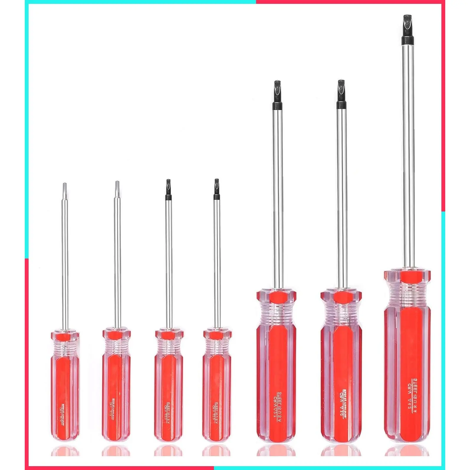 7-in-1 Triangle Screwdriver Set, 7 Sizes 1.4mm 1.8mm 2.0mm 2.3mm 2.7mm 3.0mm 4.2mm, Repair Tool Kit for Electronics, Toys, Household Appliances