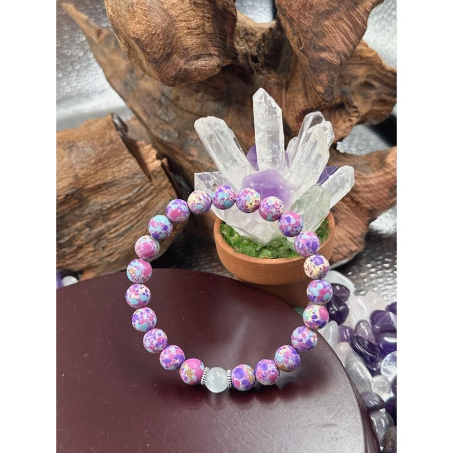 Bracelet opal imitation purple flower emperor huangsong handmade elastic thread bracelet