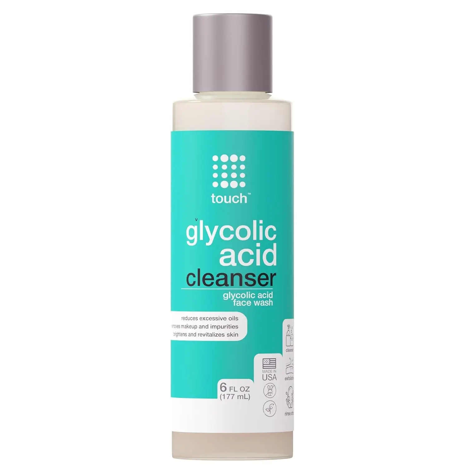 10% Glycolic Acid Facial Gel Cleanser - Foaming AHA, Non-Drying Exfoliator - Vegan, Chamomile-Infused Plant-Based - Anti-Aging, Skin Tone & Texture, Wrinkles, Pores, Blackheads - Sulfate-Free, Oil-Free, Low PH - 6 oz.
