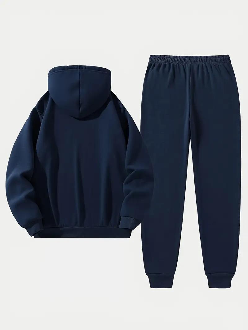Men's two-piece set, casual round neck long sleeved hooded sweatshirt and sports pants set, suitable for winter and autumn, sports clothing set, sweater hooded sweatshirt, sweatshirt, sports pants, hooded sweatshirt, jogging pants, sweatshirt, pants, hood