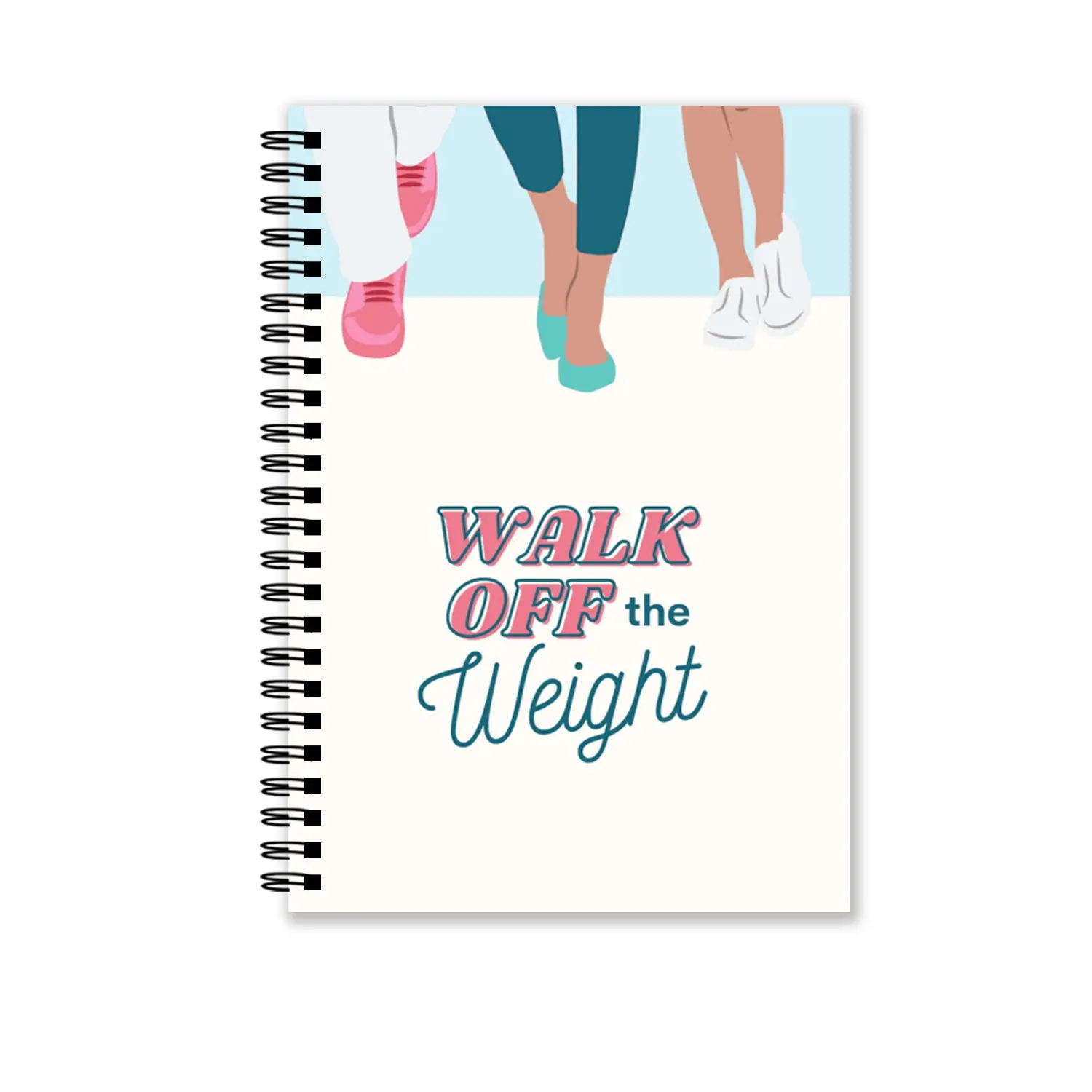 Fresh Minimalist Walking Weight Loss Planner Notebook, Ideal for Beginners, Daily Walking Log, Weight Tracking, Health Weight Loss Journal