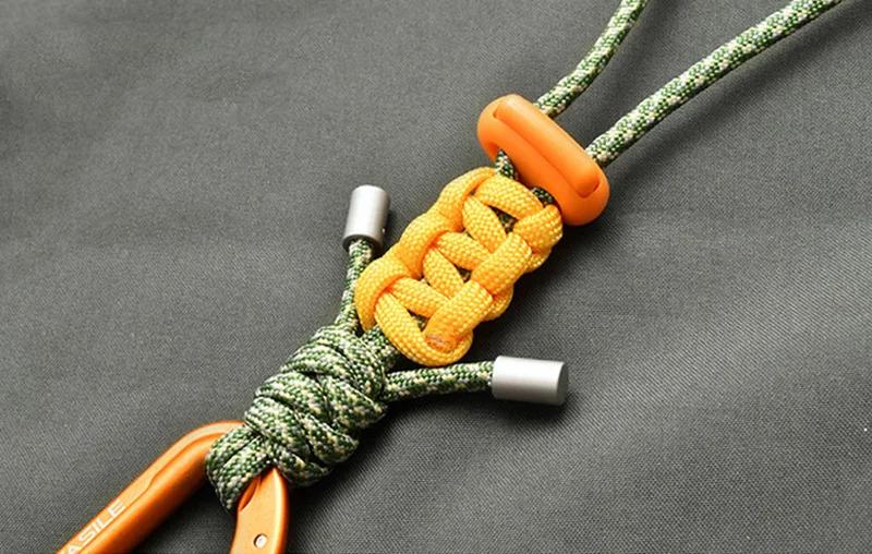 Quick-Release Paracord Water Bottle Hang Buckle Carabiner Portable EDC Clip Multifunctional Hook for Outdoor Hiking Backpack