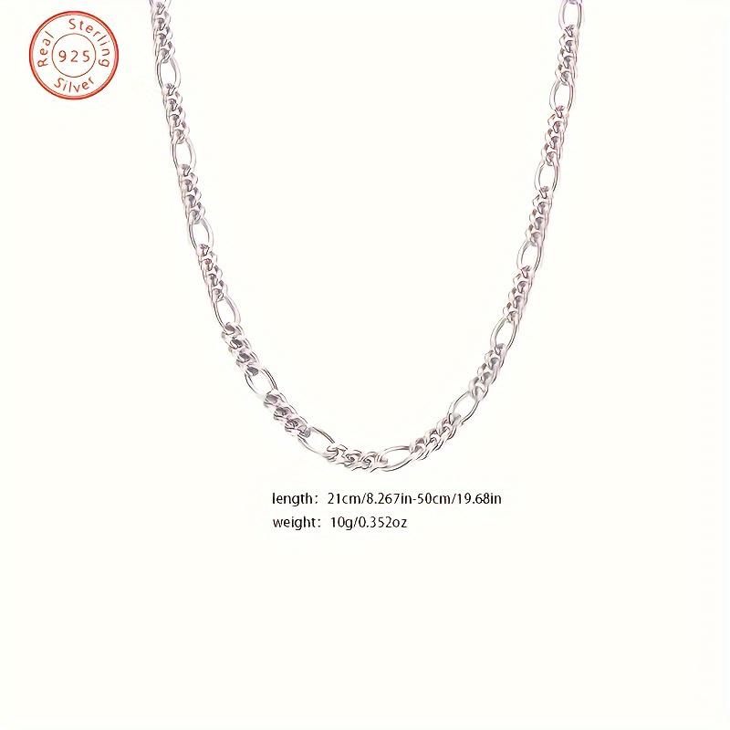 Hypoallergenic 925 Sterling Silver Figaro Necklace - Lead-Free, Nickel-Free, Mirror Polish - Italian Craft, Simple, Perfect for Valentine's Day, Graduation, and Anniversary Gifts