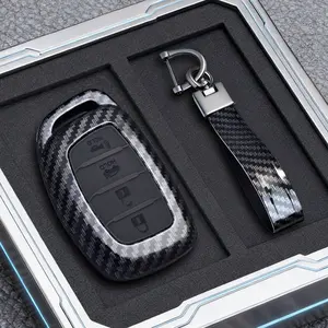 Abs Carbon Fiber Style Car Key Cover, Smart Key Case for Modern Tucson Santa Fe, Renault Sonata, Elantra, Creta, Ix35, Ix45, I10, I30, I40