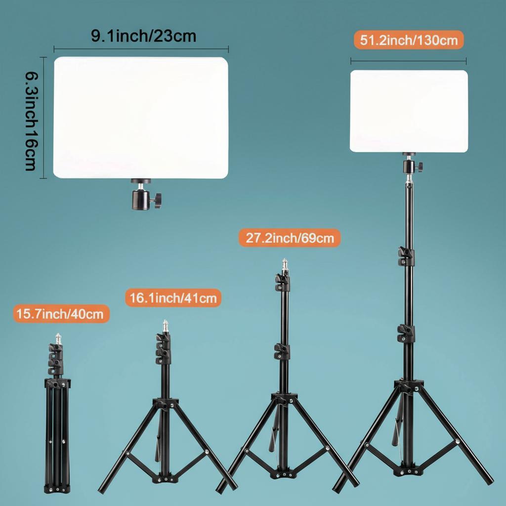 LED Video Light Kit With Adjustable 43.3" Tripod Stand - USB-Powered Ring Light For Content Creation/March Madness/Spring Break - Non-Waterproof & Battery-Free Design - Creator Essential SuperBowl / International Women's Day