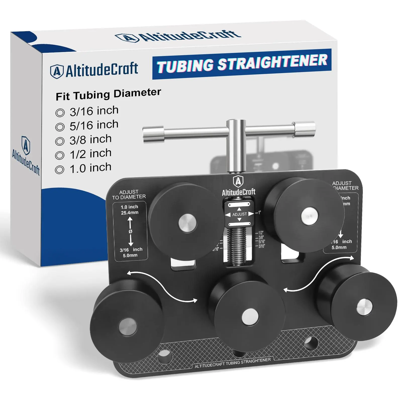 AltitudeCraft Tubing Straightener - Industrial-Grade Portable Tool with Dual-Roller Mechanism, Precision Bearings, Acetal Rollers, Fast Vise Mount, Fits 3/16"-1" Tubing, Compact Damage-Free for HVAC, Plumbing Work #toolupgrade