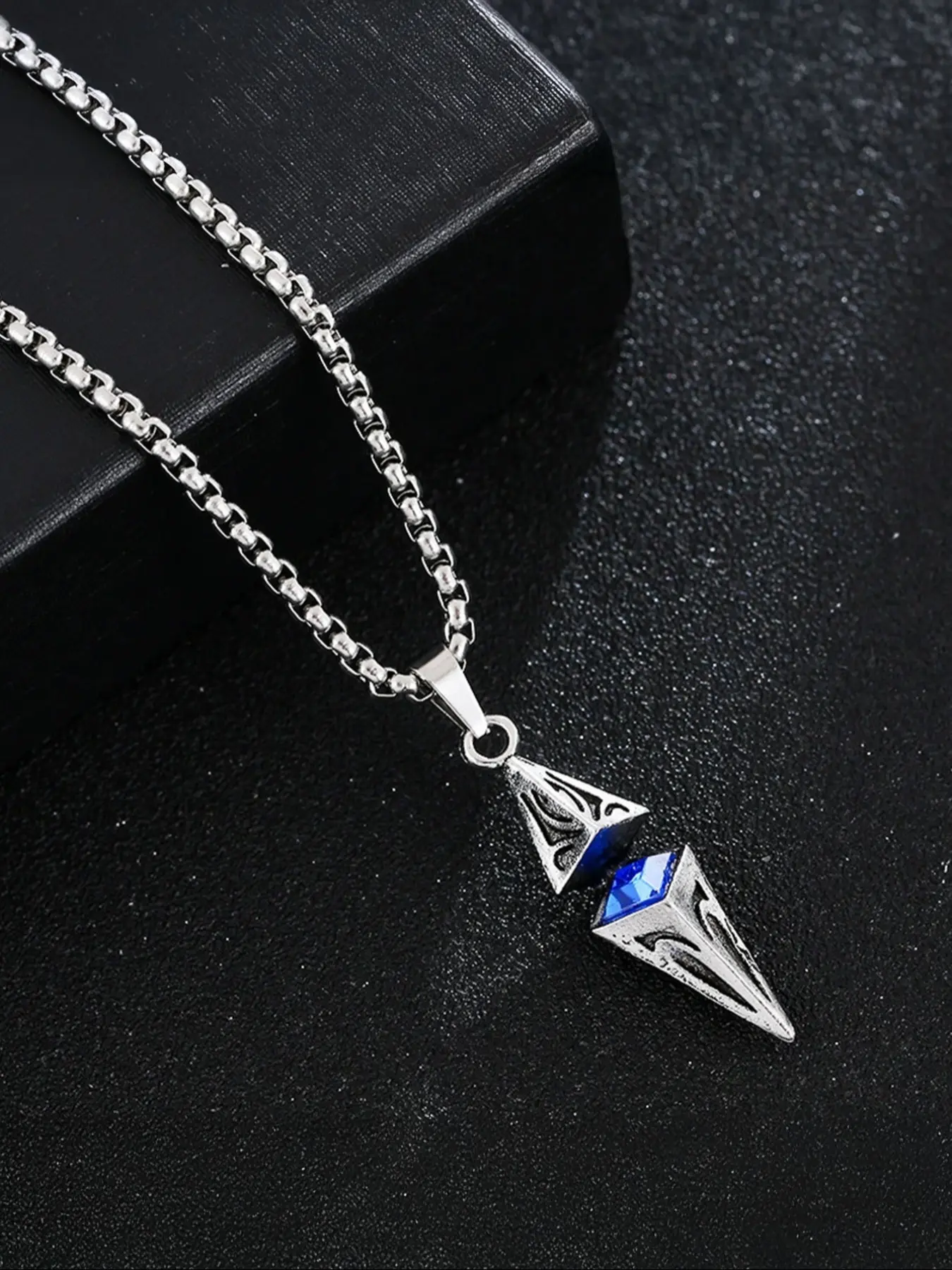 Unisex Punk Style Irregular Shaped Pendant Necklace, Stainless Steel Jewelry for Party, Daily Decor, Trendy All-match & Exquisite Jewelry for Birthday Gift