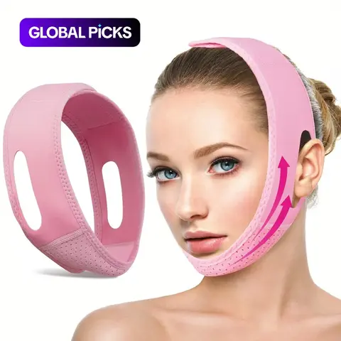 Reusable V-Shaped Face-Lifting Bandage, Double Chin Slimming Bandage & Reducer, Anti-Sagging Sleep Facial Wrap, Comfortable Skincare Tool for Women, At Home Facial, Skin Care Tools, Chin Strap #GLOBAL PICKS